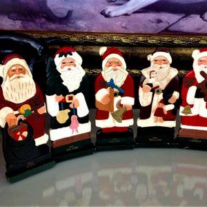 Set of 6 Vintage Santas